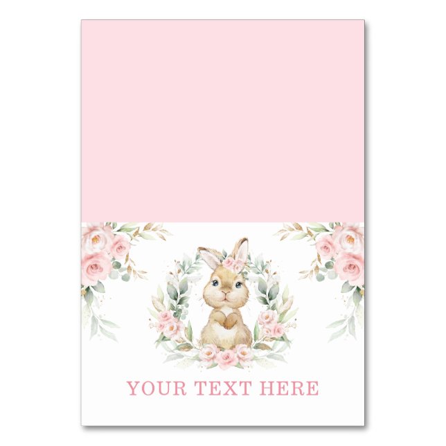 Pink Rabbit Easter Bunny Table Seating Place Cards (Front)