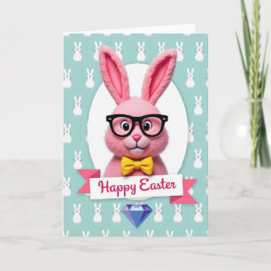 Pink Rabbit Easter Pattern Card