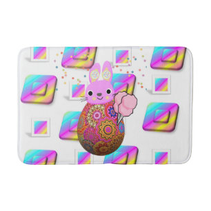 Pink Rabbit Pastel  Bathroom Bath Mat