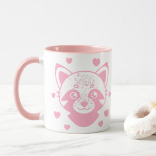 Pink raccoon in Love Mug