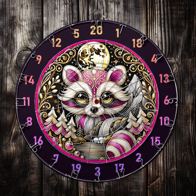 Pink Racoon Stands Amidst Golden Serenity Dartboard (Creator Uploaded)