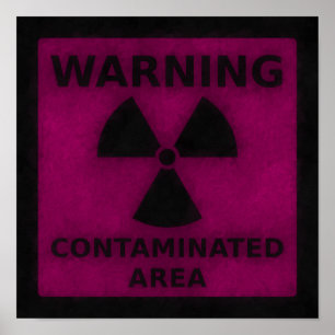 Pink Radiation Warning Poster