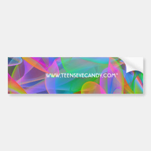 Pink Rainbow Abstract Bumper Sticker