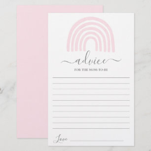 Pink Rainbow Advice for the Mum To Be card