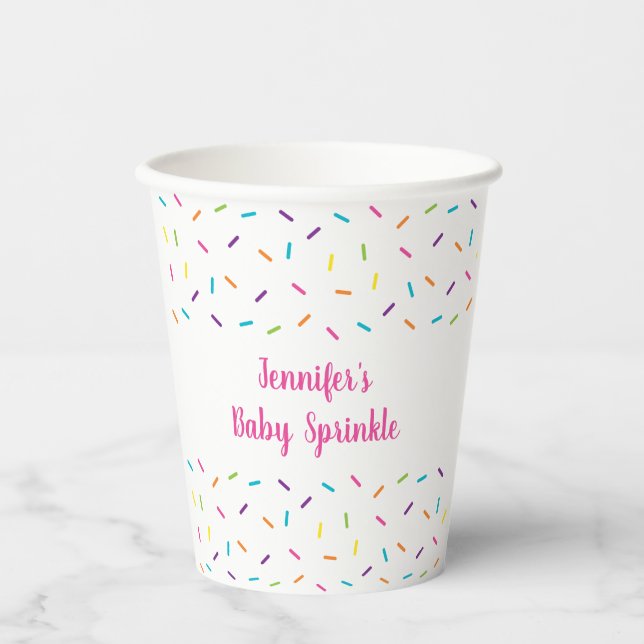 Pink Rainbow Baby Sprinkle Paper Cups (Front)