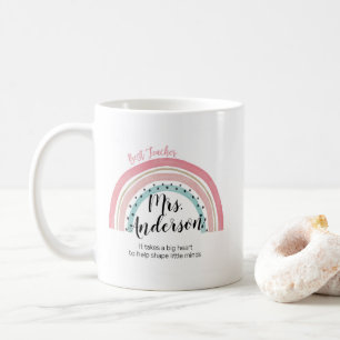 Pink Rainbow Best Teacher Coffee Mug