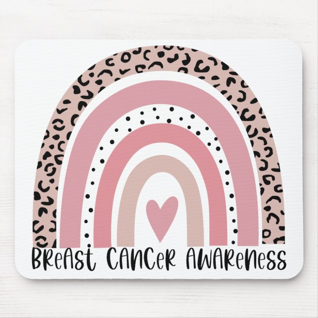 Pink Rainbow Breast Cancer Awareness Mouse Pad (Front)