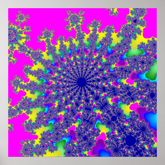 Pink Rainbow Burst Poster (Front)