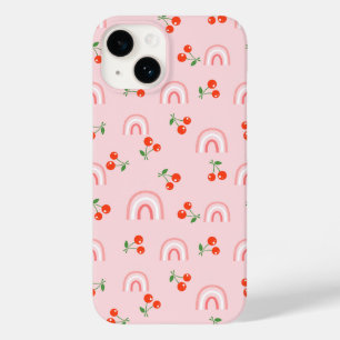 Pink Rainbow Cherry Pattern Case-Mate iPhone 14 Case