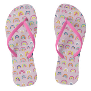 Pink Rainbow Flip Flops