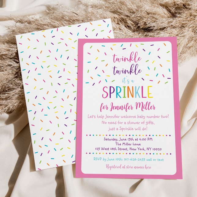 Pink Rainbow Girl Baby Sprinkle Invitation (Creator Uploaded)