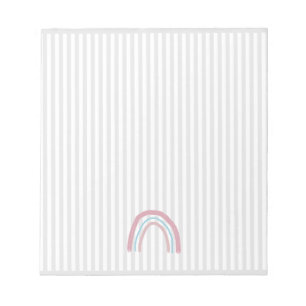 Pink Rainbow Grey Stripe Notepad