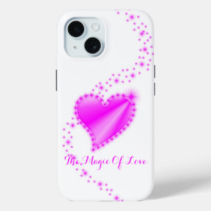 Pink Rainbow Heart with Stars , The Magic Of Love iPhone 15 Case