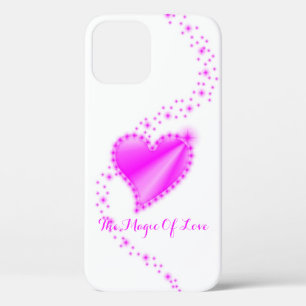 Pink Rainbow Heart with Stars , The Magic Of Love iPhone 12 Case