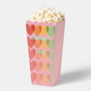 Pink Rainbow Hearts Colourful Pattern Modern Favour Box