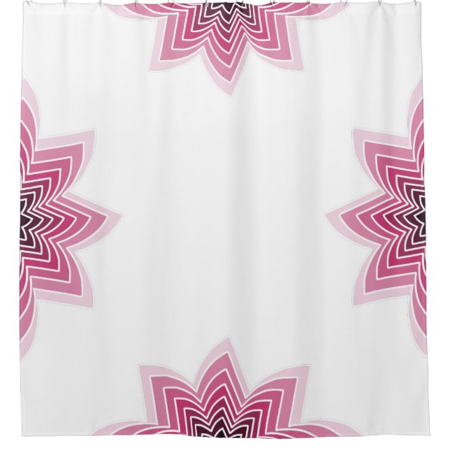 Pink Rainbow Lotus Flower Shower Curtain (Front)