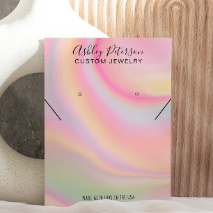 pink rainbow marble necklace earrings display