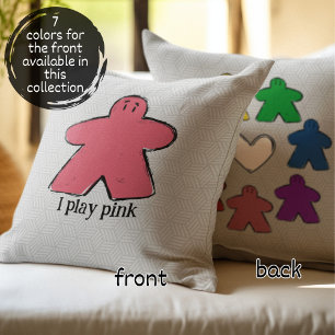 Pink Rainbow Meeple Board Game Love  Cushion