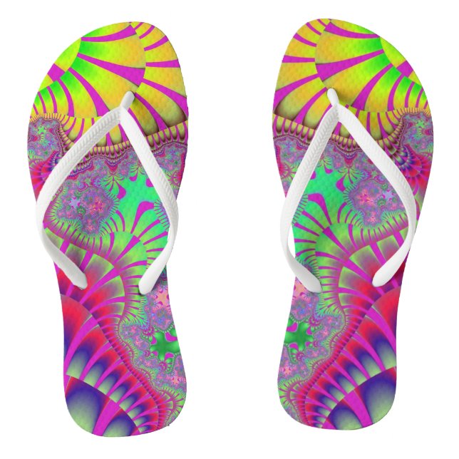 Pink Rainbow Melt Thongs (Footbed)
