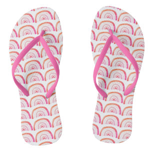 Pink Rainbow Pattern Thongs