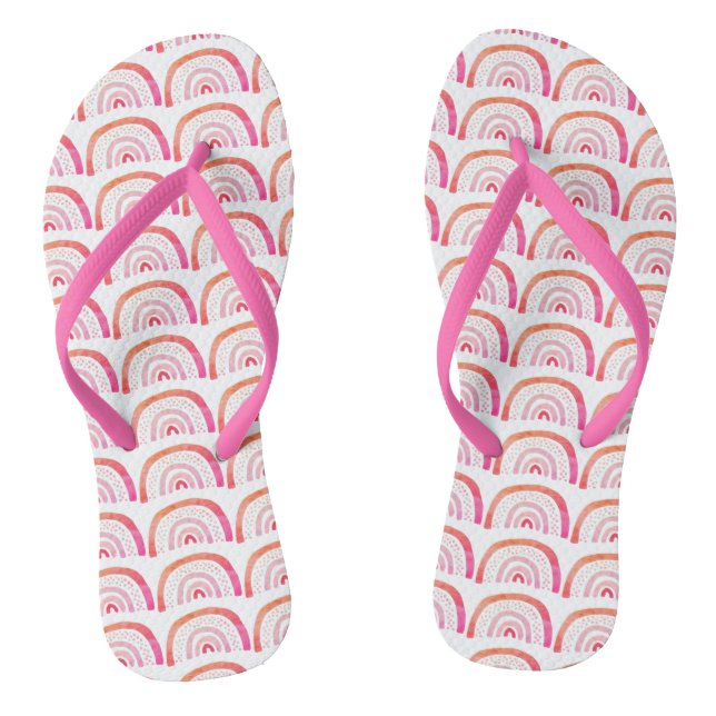 Pink Rainbow Pattern Thongs (Footbed)