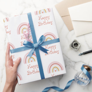 Pink Rainbow Pattern Wrapping Paper