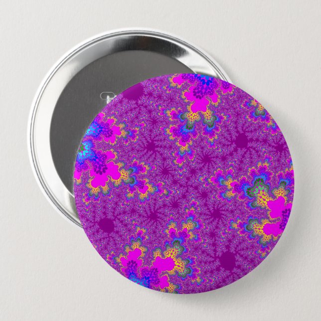 Pink Rainbow Speckle 10 Cm Round Badge (Front & Back)