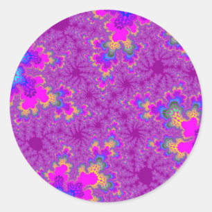 Pink Rainbow Speckle Classic Round Sticker