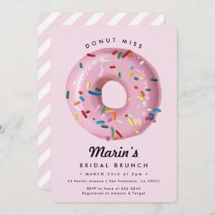 Pink Rainbow Sprinkle Doughnut Bridal Shower Invitation