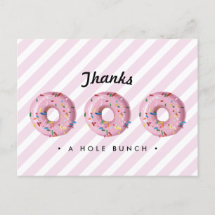 Pink Rainbow Sprinkle Doughnut Thank You Card