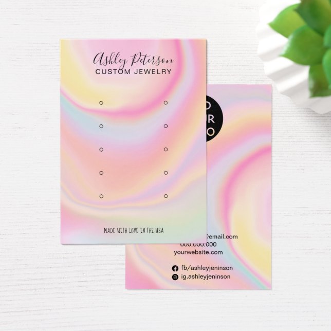 pink rainbow unicorn multi stud earring display (Desk)