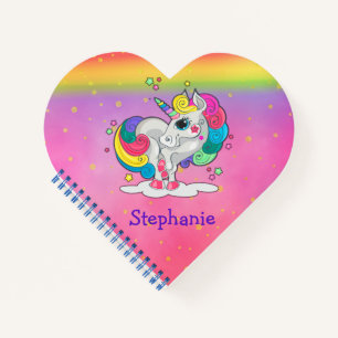 Pink Rainbow Unicorn Notebook