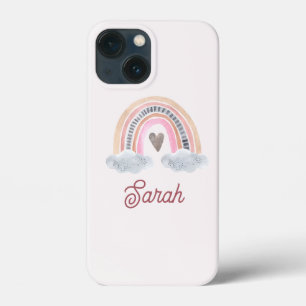 Pink Rainbow with Clouds for BabyShower For Girls  iPhone 13 Mini Case