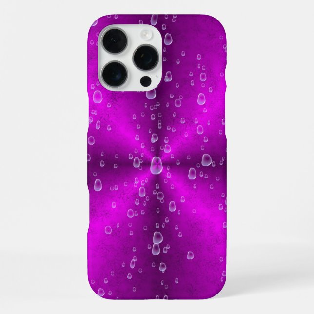 Pink Rainbow with Raindrops iPhone Case (Back)