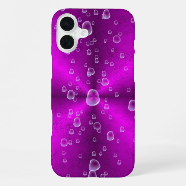 Pink Rainbow with Raindrops iPhone Case (Back)