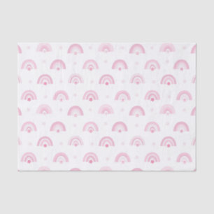 Pink Rainbows and Flowers Baby Shower Tissue Paper