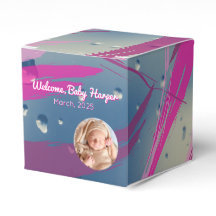 Pink Raindrop Brushstroke Candy Favour Box
