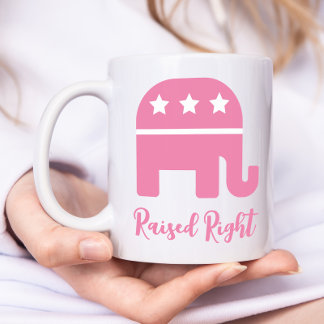 Pink Raised Right Republican Coffee Mug