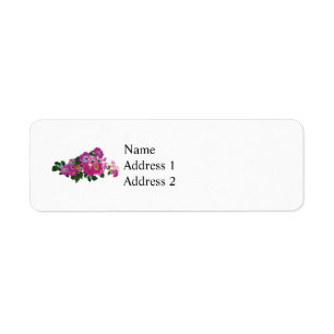 Pink Rambler Rose Return Address Label