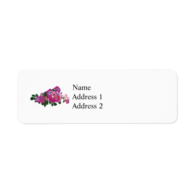 Pink Rambler Rose Return Address Label (Front)