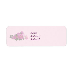 Pink Rambler Rose Save the Date Return Address Label