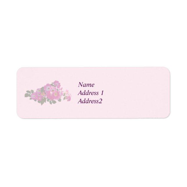 Pink Rambler Rose Save the Date Return Address Label (Front)