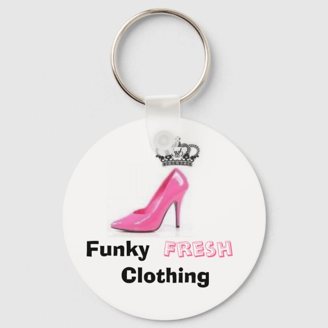pink, RandR, Funky, Fresh, Clothing Key Ring (Front)
