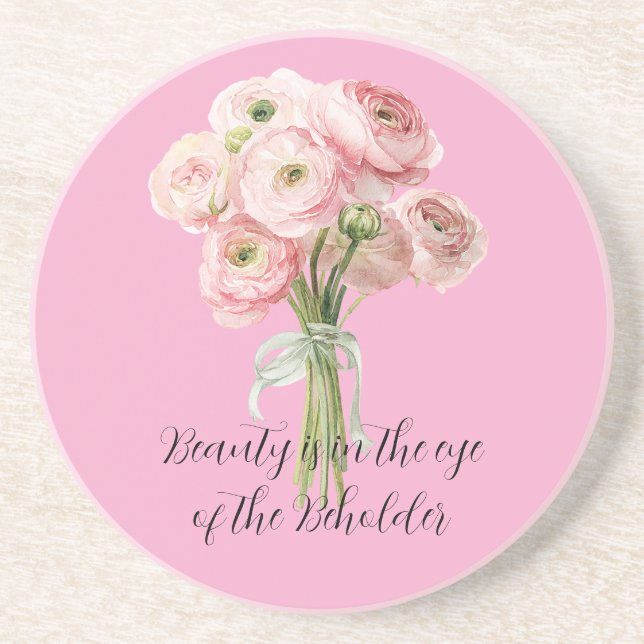 Pink Ranunculus Flowers   Coaster (Front)