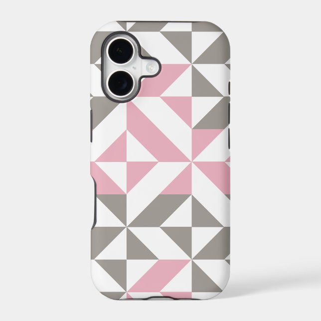 Pink Raspberry and Silver Geometric ZigZag (Back)