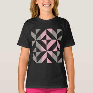 Pink Raspberry and Silver Geometric ZigZag T-Shirt