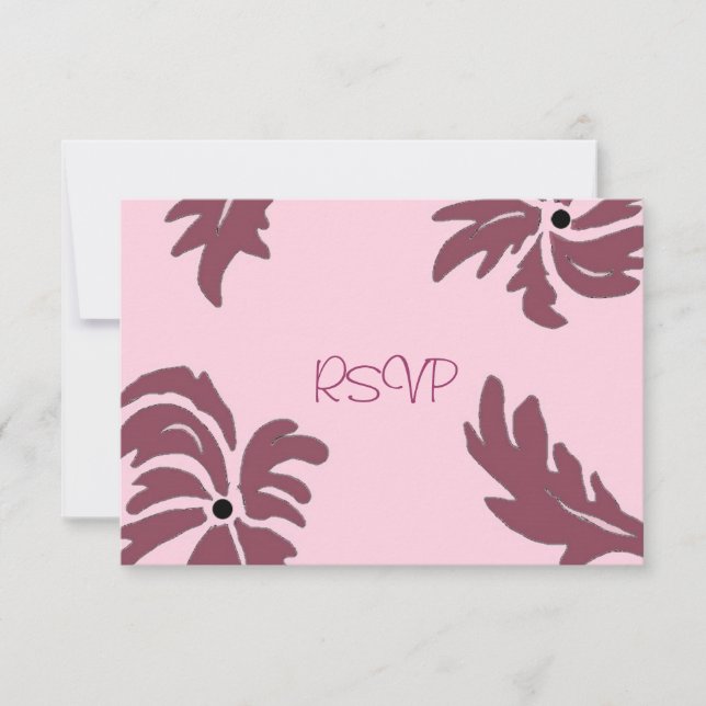 Pink Raspberry Floral Wedding RSVP (Front)