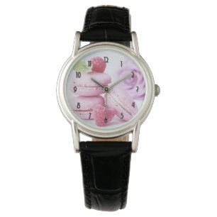 Pink Raspberry Macarons French Pastry Photo Watch