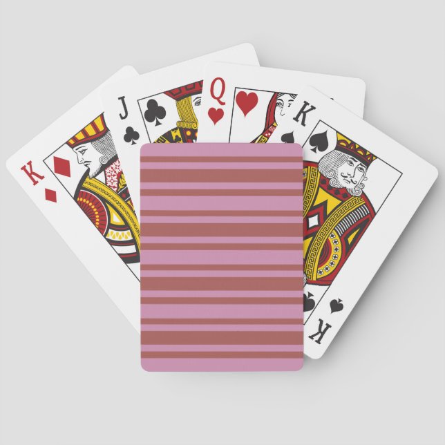 Pink / Raspberry Stripes custom playing cards (Back)