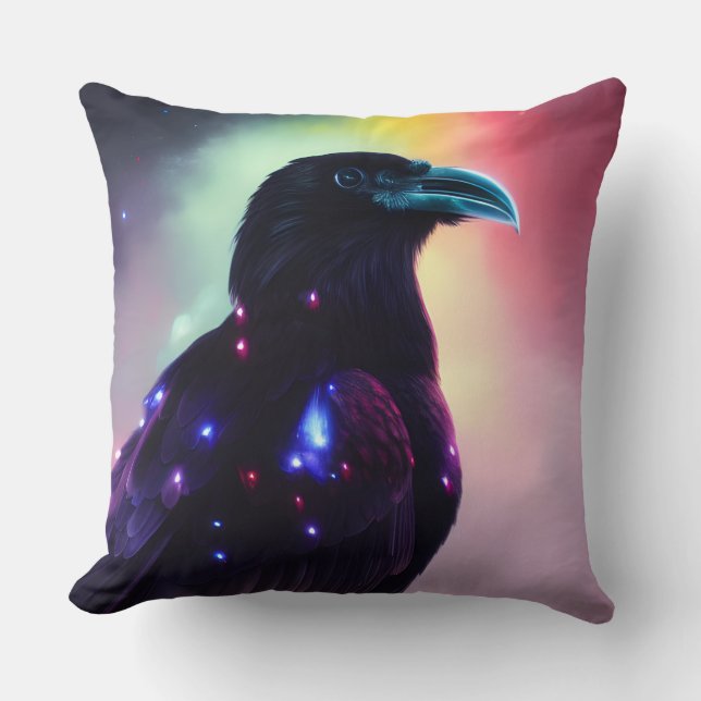 Pink Raven Cushion (Front)